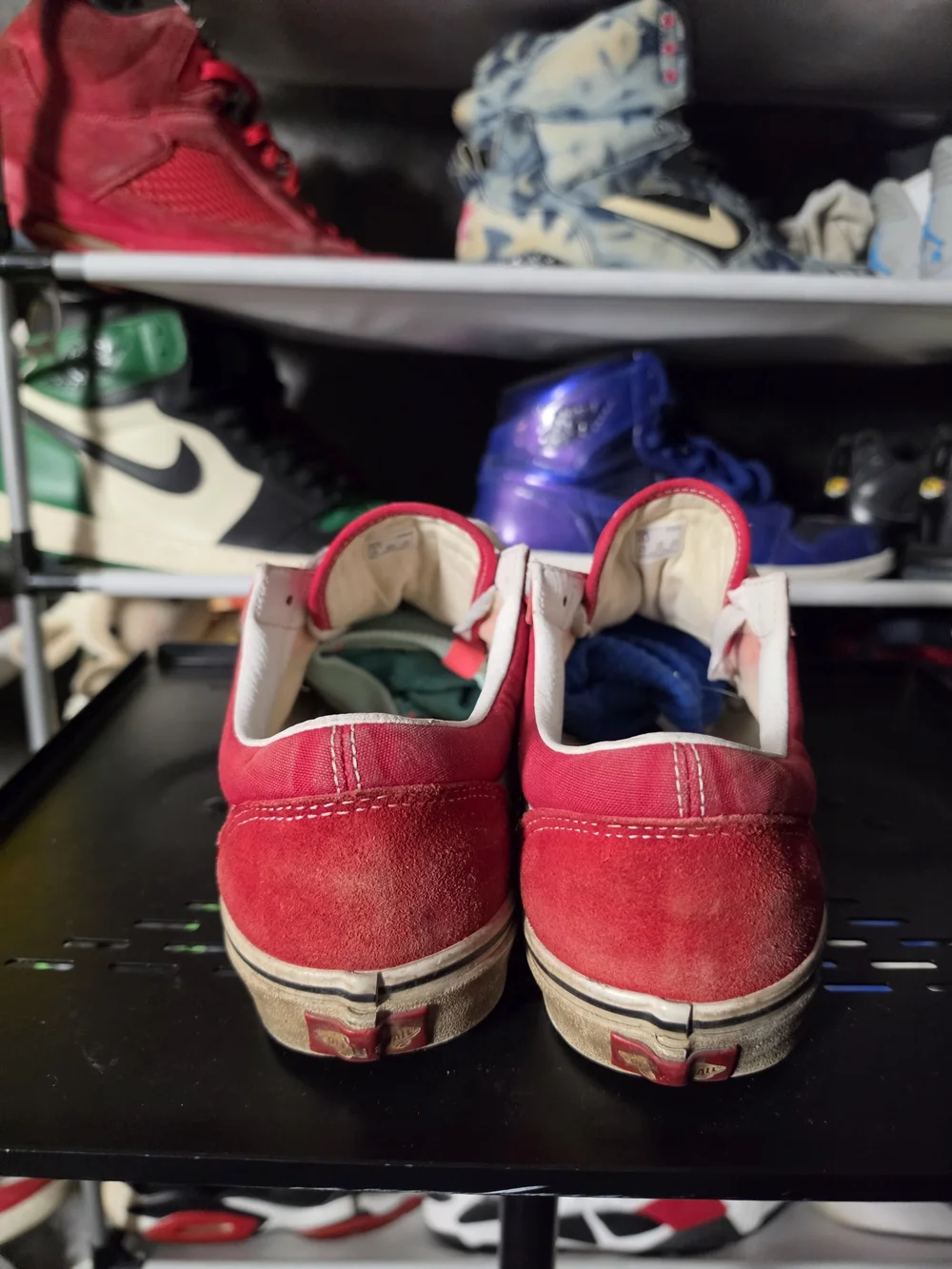 🔥 Red Vans Men Size 10 Old Skool Suede Sneakers